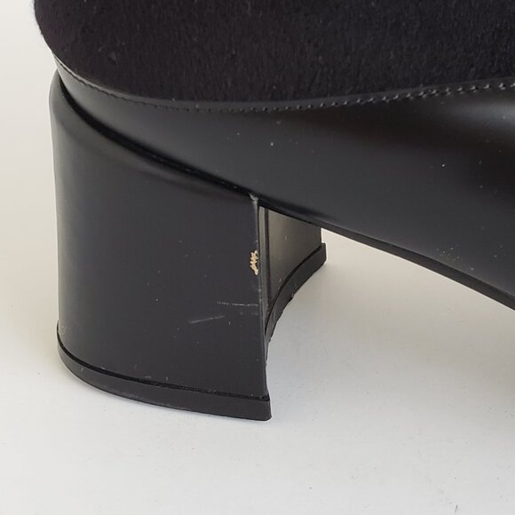 Salvatore Ferragamo Black Cashmere and calf leather ankle ANTONIA boots Women 8 - Picture 6 of 16